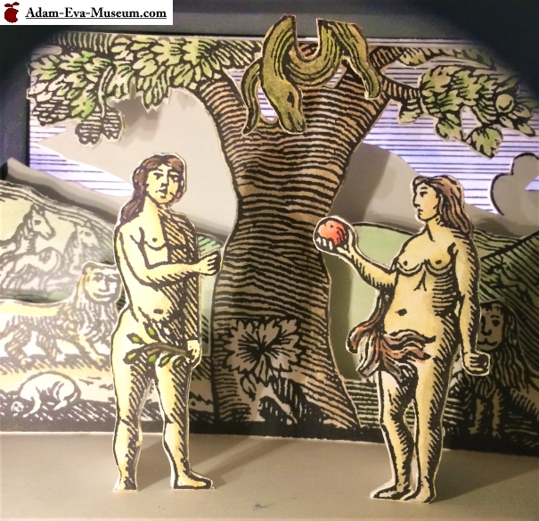 Иллюстрация к Библии на идиш. Яблоко традиционно считается запретным плодом Эдемского сада, хотя Библейские тексты 
   используют для него лишь собирательное слово плод