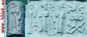 Ancient clay seal with the image of Adam and Eve